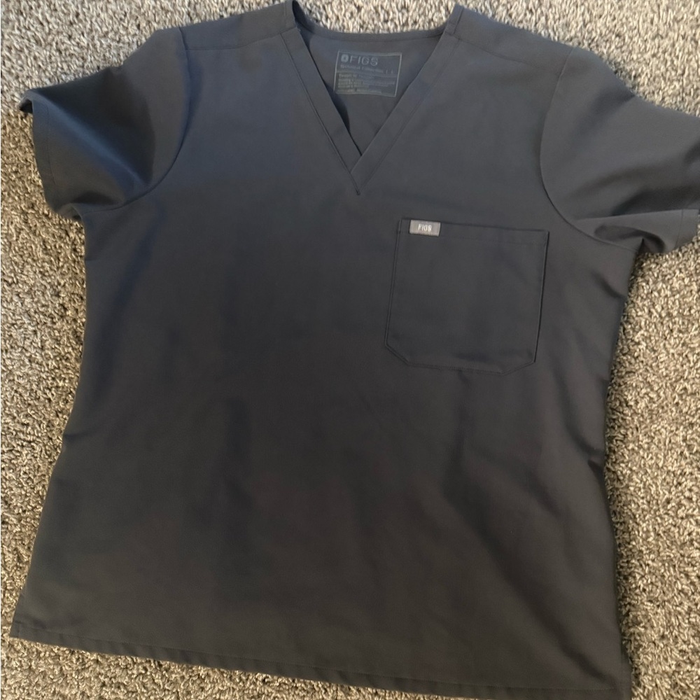 Figs Charcoal V-Neck Scrub Top